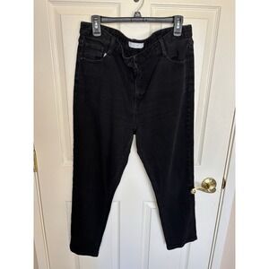 Women's Oak & Fort Black Denim Cropped Jeans High Rise Size 30